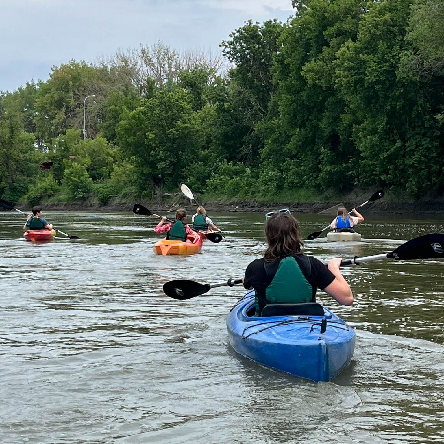 Group of People Kayaking