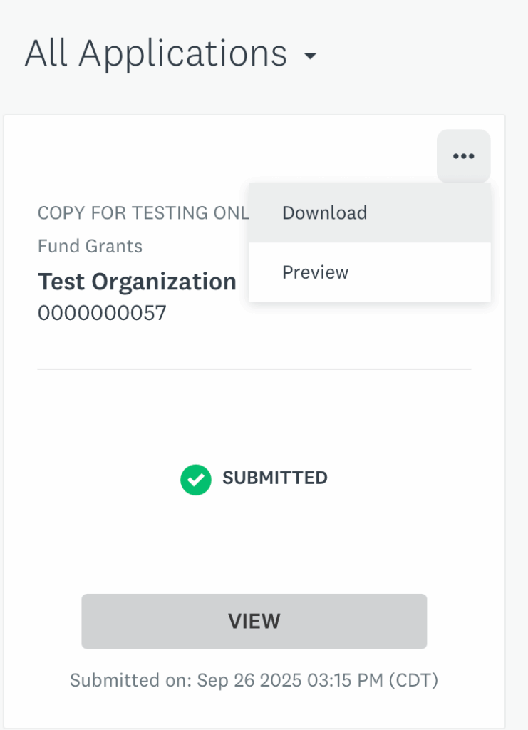 screenshot of where to view the full application