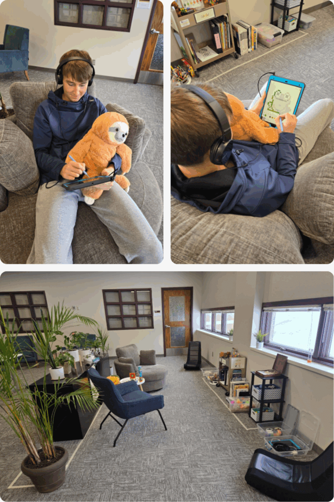 different views of the Calming Space