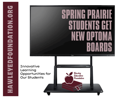 Spring Prairie Students Get New Optoma Boards