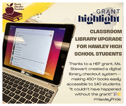 Grant HighlightClassroom Library Upgrade for Hawley High School Students