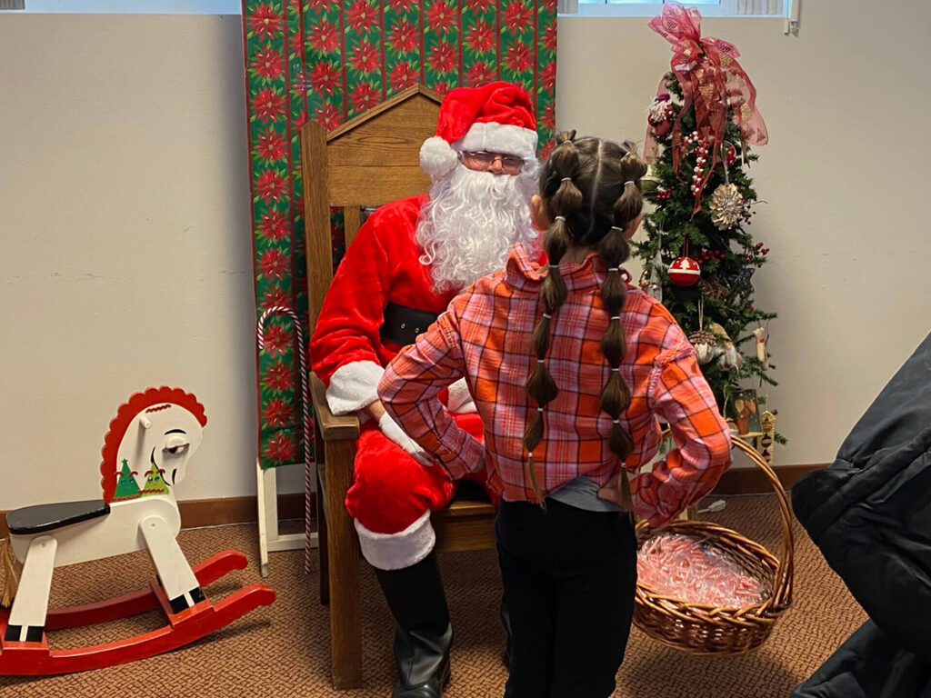 little girl with Santa