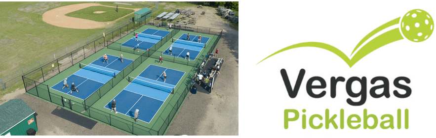 Vergas Pickleball courts and logo