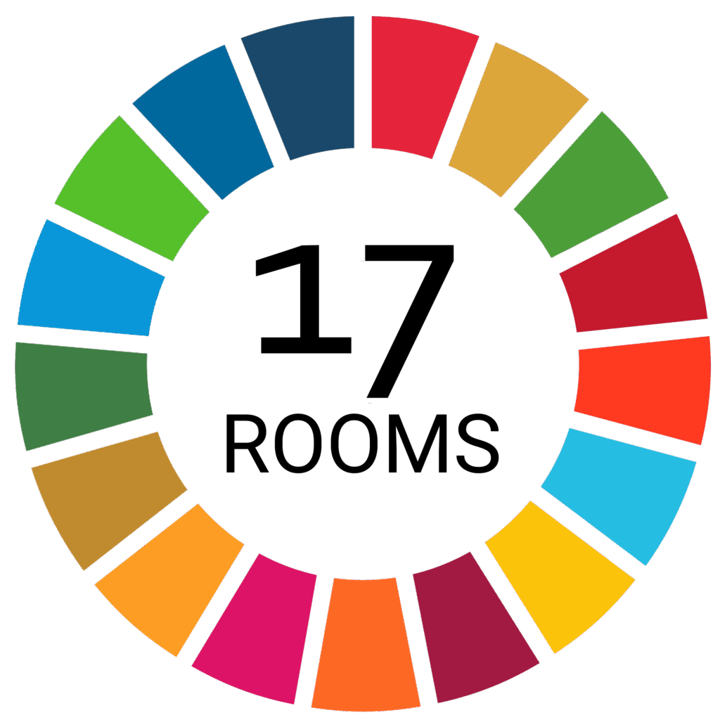 17 Rooms logo with SDGs color wheel