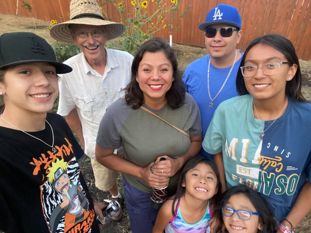 a group of people smiling