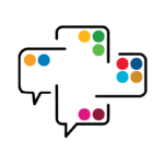 Four thought bubbles interconnected to illustrate cross-room collaboration