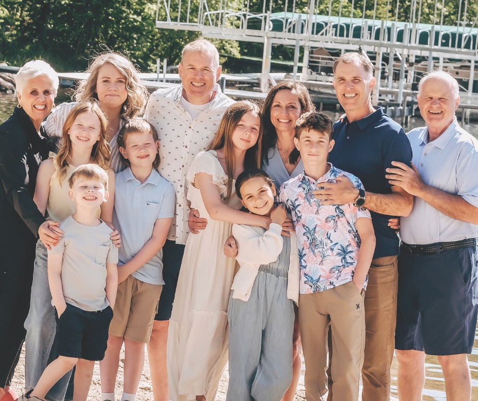 a group of people smiling