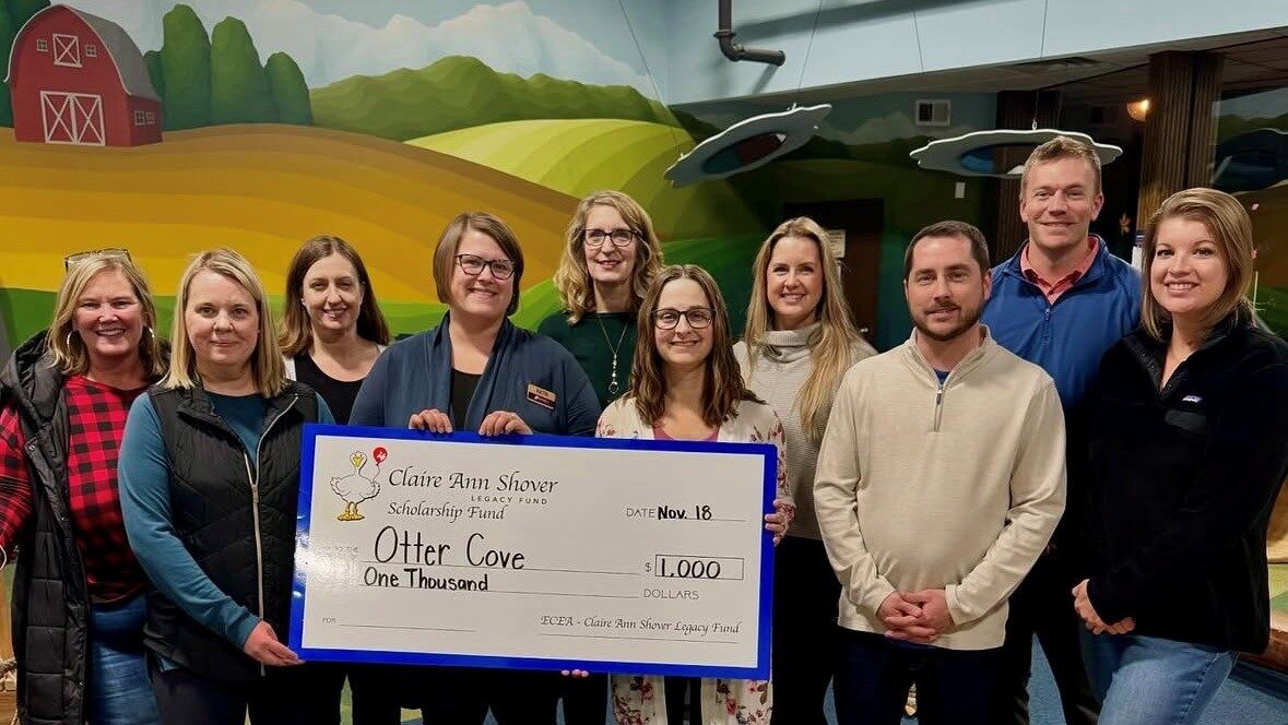 Claire Ann Shover Fund presents check to Otter Cove Children's Museum