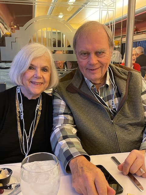 Ruthie and Morrie Lanning smile at the camera.